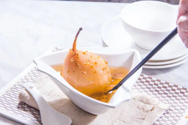 Earl Grey Poached Pears